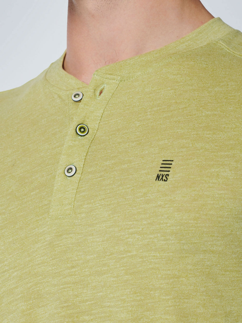 T-Shirt Granddad 2 Colour Melange | Light Green