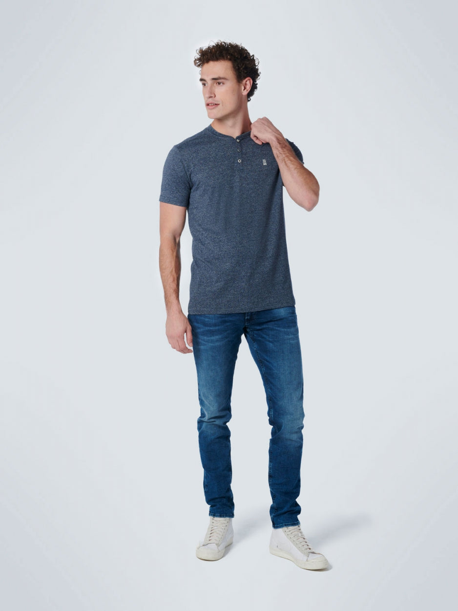 T-Shirt Granddad 2 Colour Melange | Carbon Blue