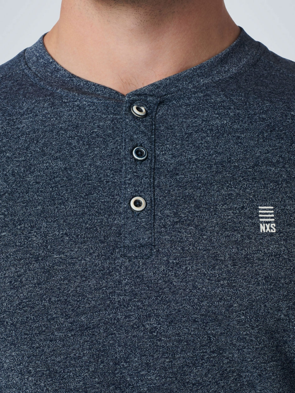 T-Shirt Granddad 2 Colour Melange | Carbon Blue