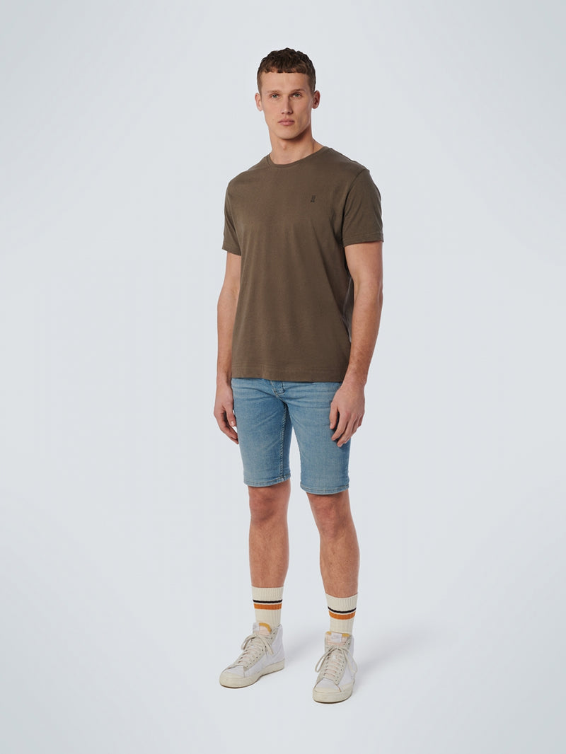 T-Shirt Crewneck With Linen | Army