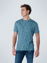 T-Shirt Crewneck Multi Coloured Yarn Dyed Melange | Light Aqua