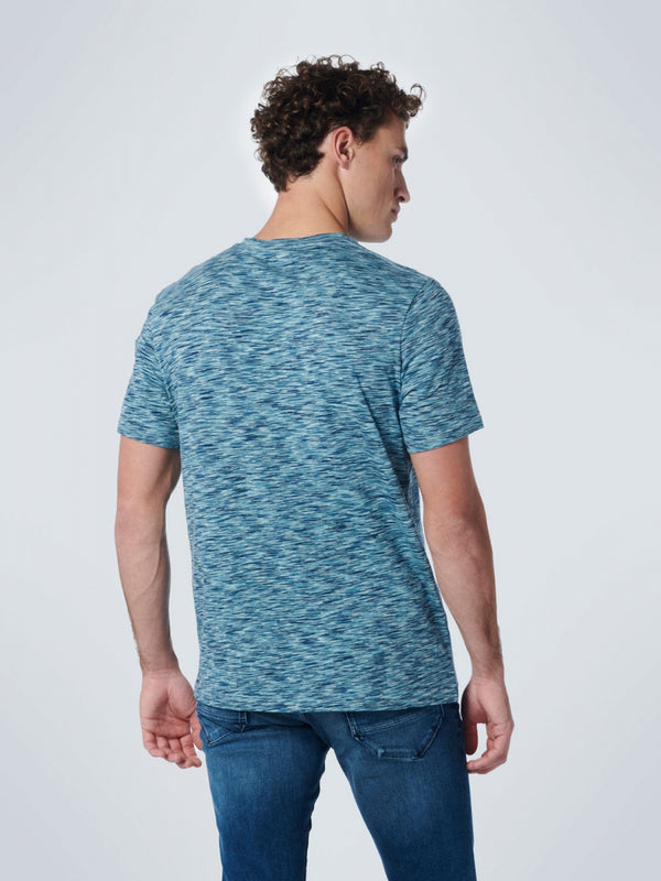 T-Shirt Crewneck Multi Coloured Yarn Dyed Melange | Light Aqua