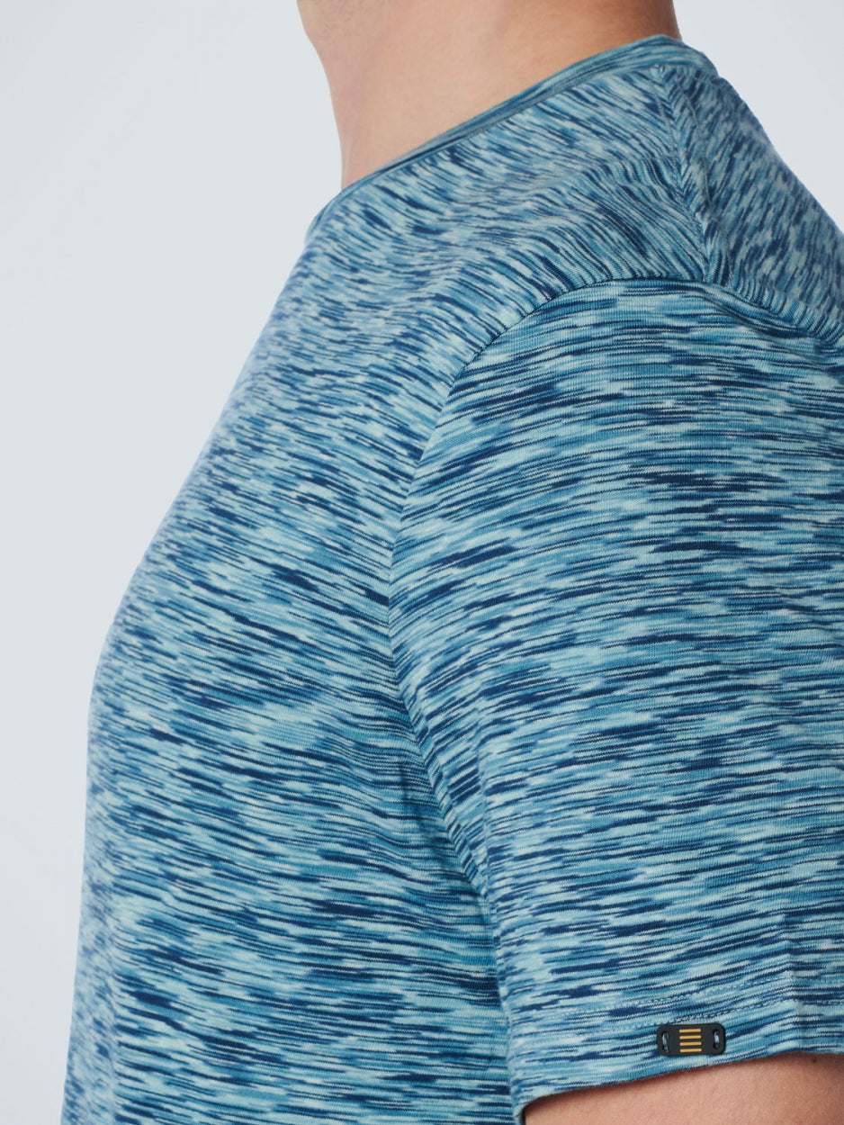 T-Shirt Crewneck Multi Coloured Yarn Dyed Melange | Light Aqua