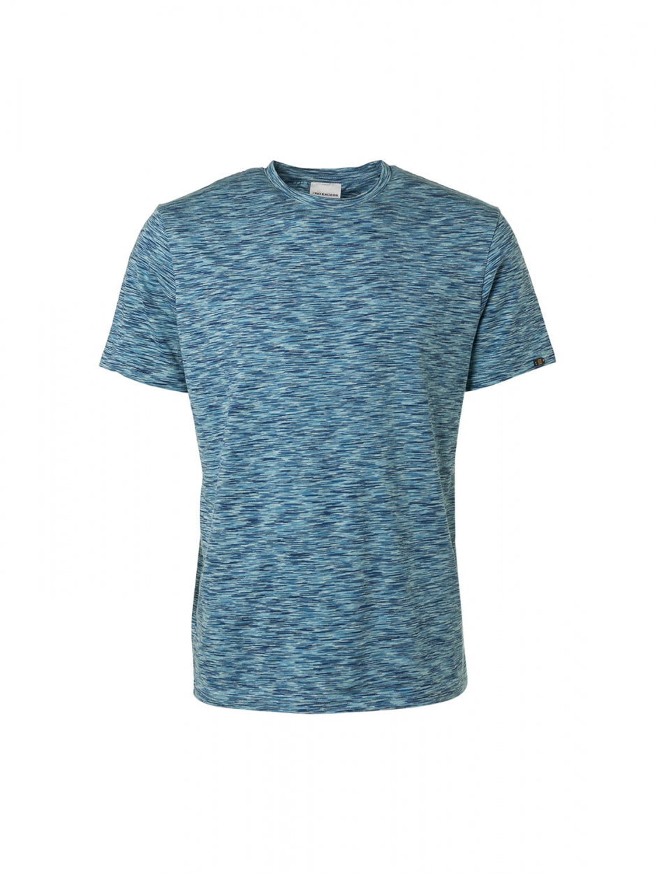T-Shirt Crewneck Multi Coloured Yarn Dyed Melange | Light Aqua