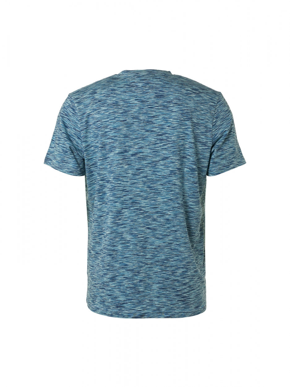 T-Shirt Crewneck Multi Coloured Yarn Dyed Melange | Light Aqua