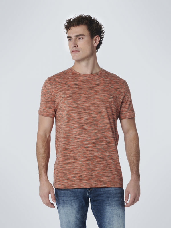 T-Shirt Crewneck Multi Coloured Yarn Dyed Melange | Papaya