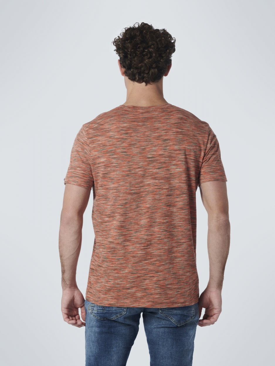 T-Shirt Crewneck Multi Coloured Yarn Dyed Melange | Papaya