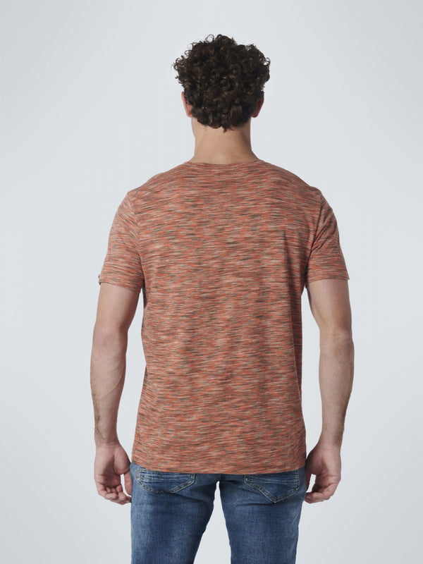 T-Shirt Crewneck Multi Coloured Yarn Dyed Melange | Papaya