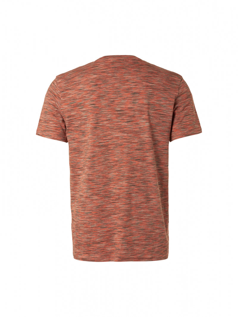 T-Shirt Crewneck Multi Coloured Yarn Dyed Melange | Papaya