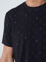T-Shirt Crewneck Allover Printed Stretch | Night