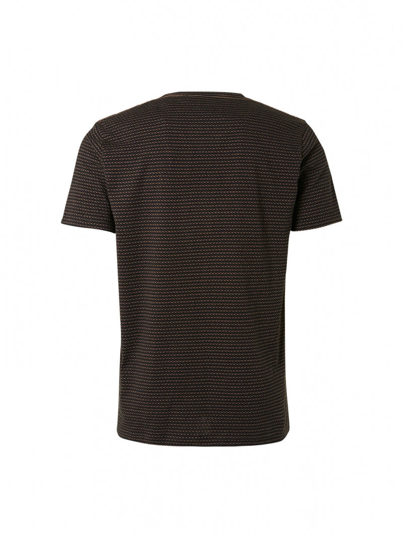 T-Shirt Crewneck 2 Coloured Jacquard | Black