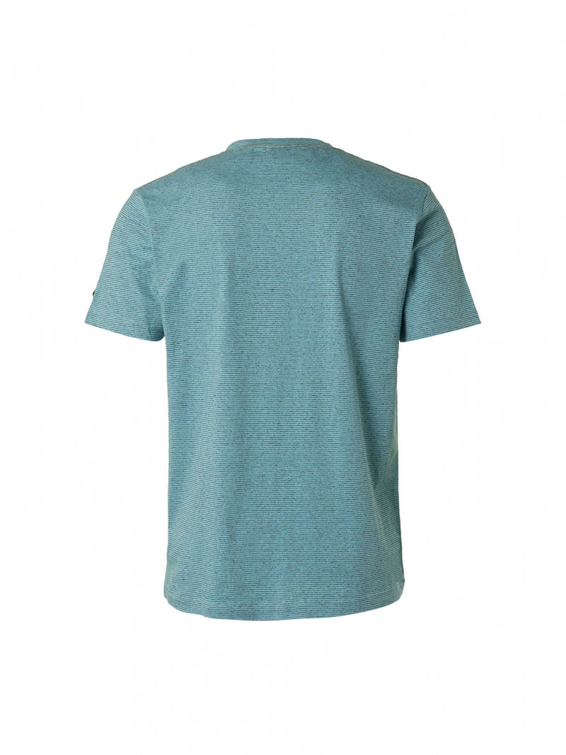 T-Shirt Crewneck 2 Coloured Stripes | Light Aqua