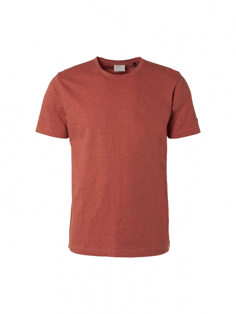 T-Shirt Crewneck 2 Coloured Stripes | Papaya