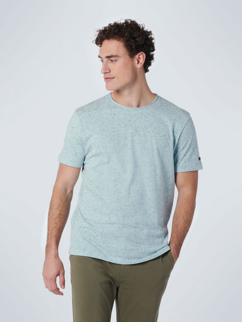 T-Shirt Crewneck Multi Coloured Melange | Light Aqua