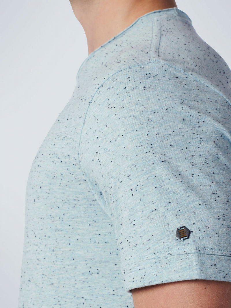 T-Shirt Crewneck Multi Coloured Melange | Light Aqua