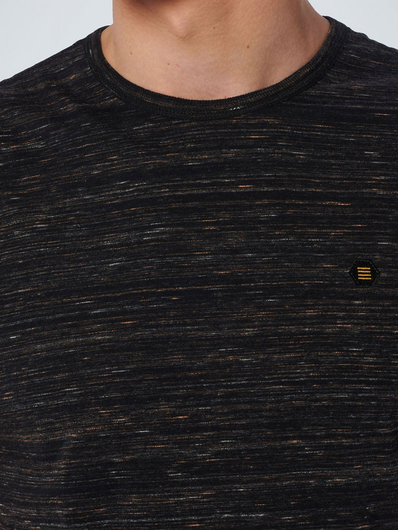 T-Shirt Crewneck Multi Coloured Melange | Black