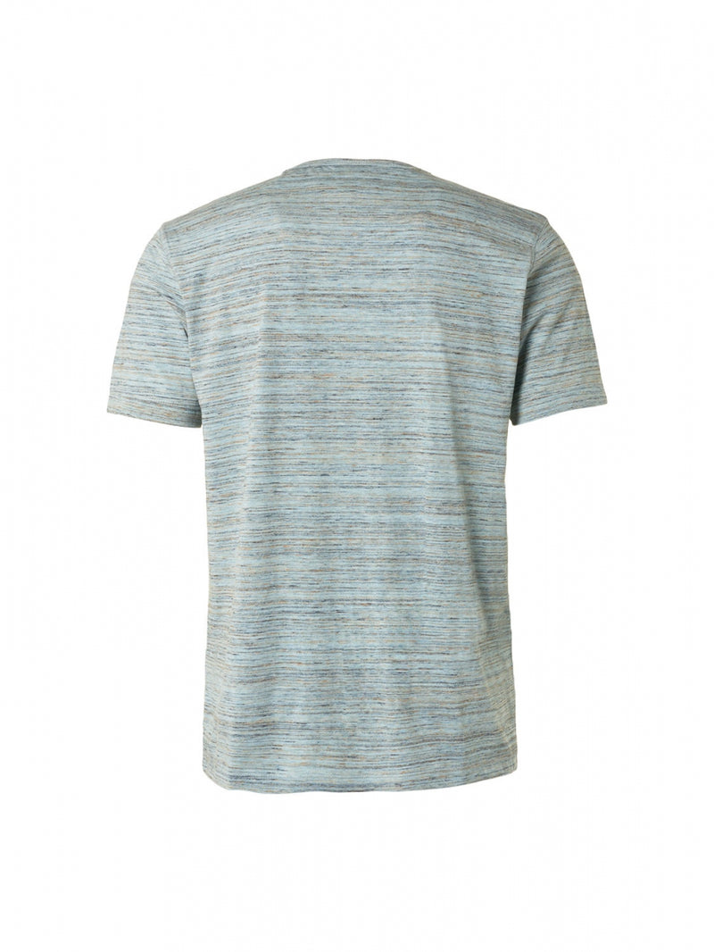 T-Shirt Crewneck Multi Coloured Melange | Light Aqua