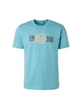 T-Shirt Crewneck Print Garment Dyed | Light Aqua