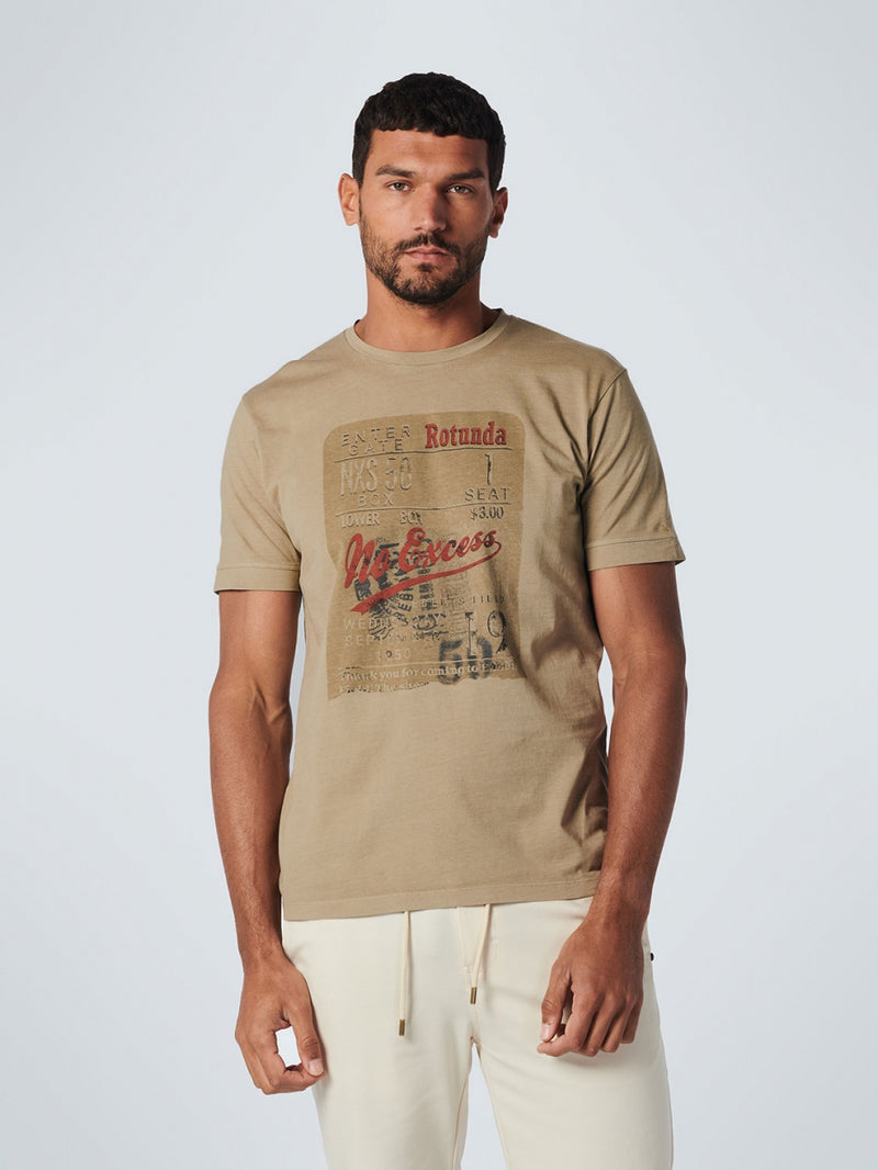T-Shirt Crewneck Print Garment Dyed | Sand