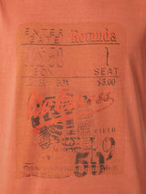 T-Shirt Crewneck Print Garment Dyed | Papaya