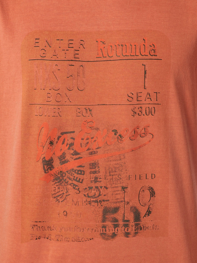 T-Shirt Crewneck Print Garment Dyed | Papaya