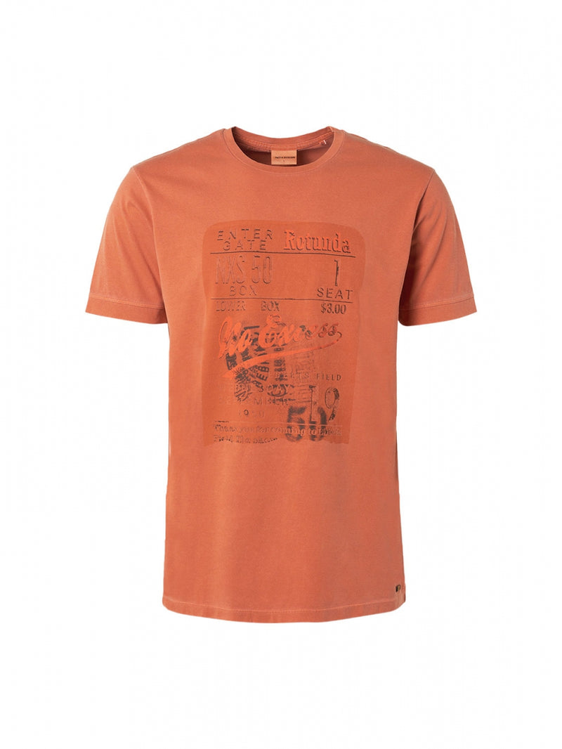 T-Shirt Crewneck Print Garment Dyed | Papaya
