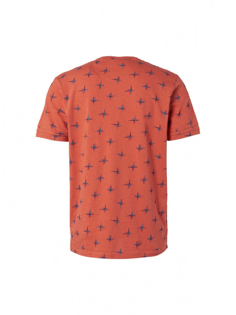 T-Shirt Crewneck Allover Printed Garment Dyed | Papaya