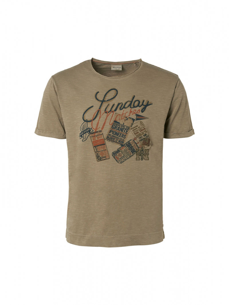 T-Shirt Crewneck Print Garment Dyed | Sand
