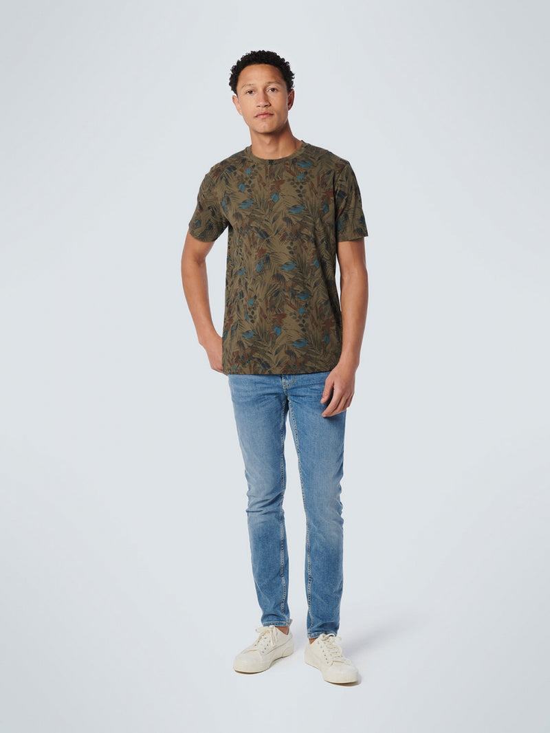 T-Shirt Crewneck Allover Printed Garment Dyed | Army