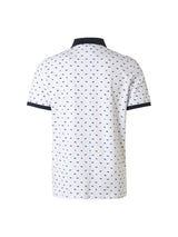 Polo Pique Allover Printed Stretch | White