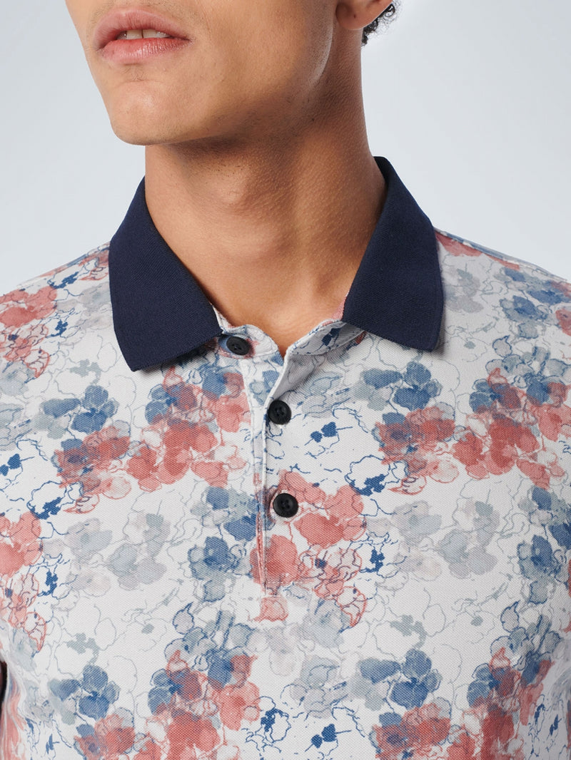 Polo Pique Allover Printed Stretch | Papaya