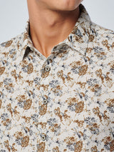 Shirt Allover Printed With Linen | Offwhite