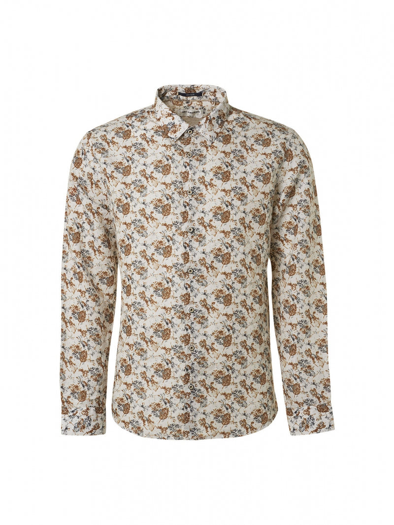 Shirt Allover Printed With Linen | Offwhite