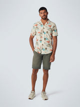 Shirt Short Sleeve Resort Collar Allover Printed  Cotton | Offwhite