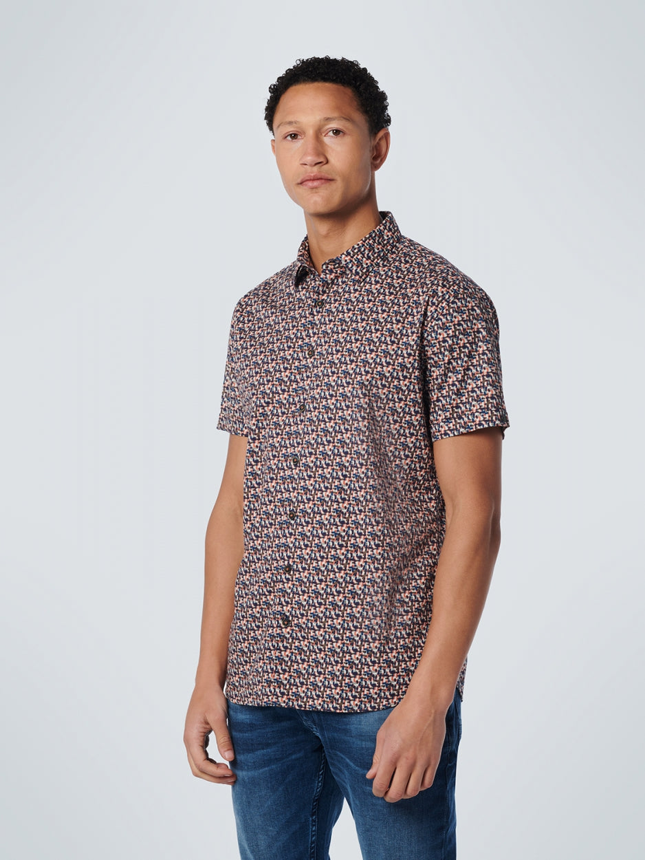 Shirt Short Sleeve Allover Printed Stretch | Papaya