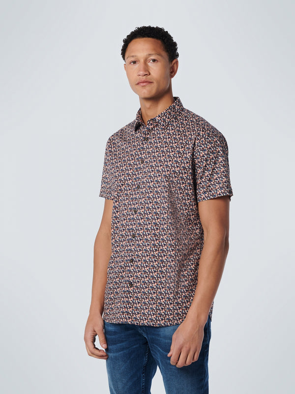 Shirt Short Sleeve Allover Printed Stretch | Papaya