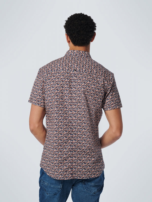Shirt Short Sleeve Allover Printed Stretch | Papaya