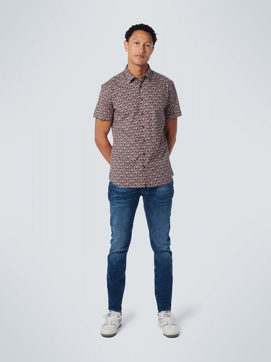 Shirt Short Sleeve Allover Printed Stretch | Papaya