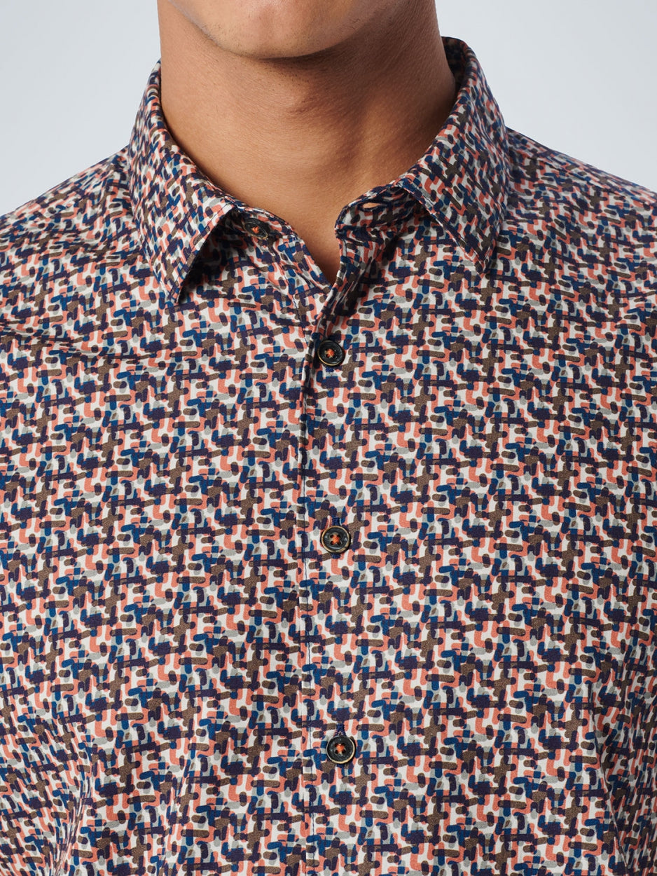 Shirt Short Sleeve Allover Printed Stretch | Papaya