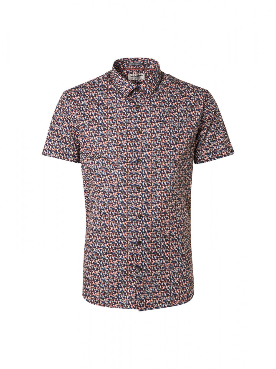 Shirt Short Sleeve Allover Printed Stretch | Papaya