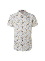 Shirt Short Sleeve Allover Printed With Linen | Papaya