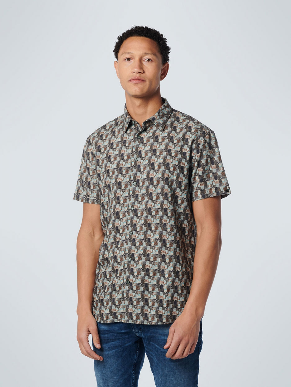 Shirt Short Sleeve Allover Printed | Light Aqua