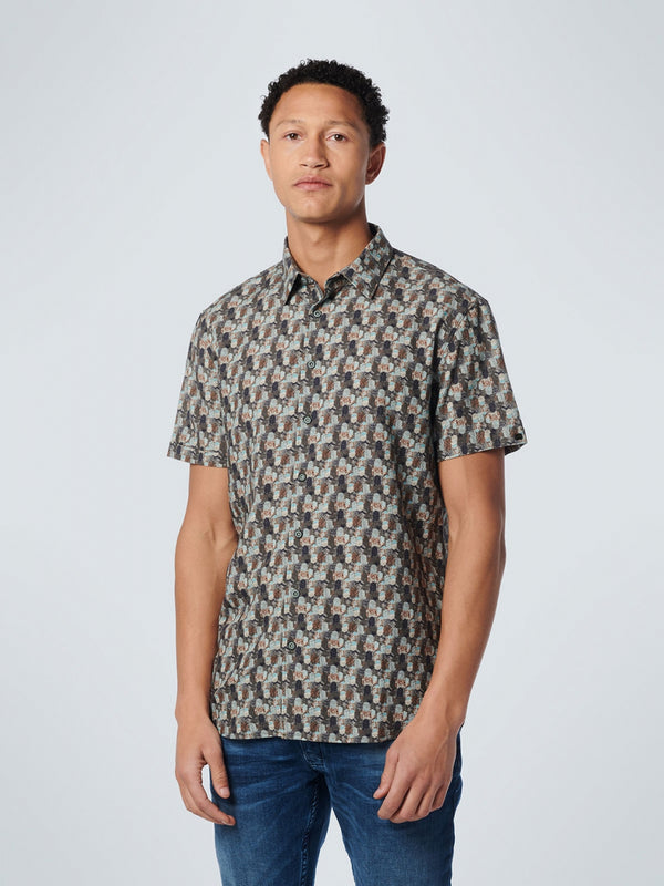 Shirt Short Sleeve Allover Printed | Light Aqua