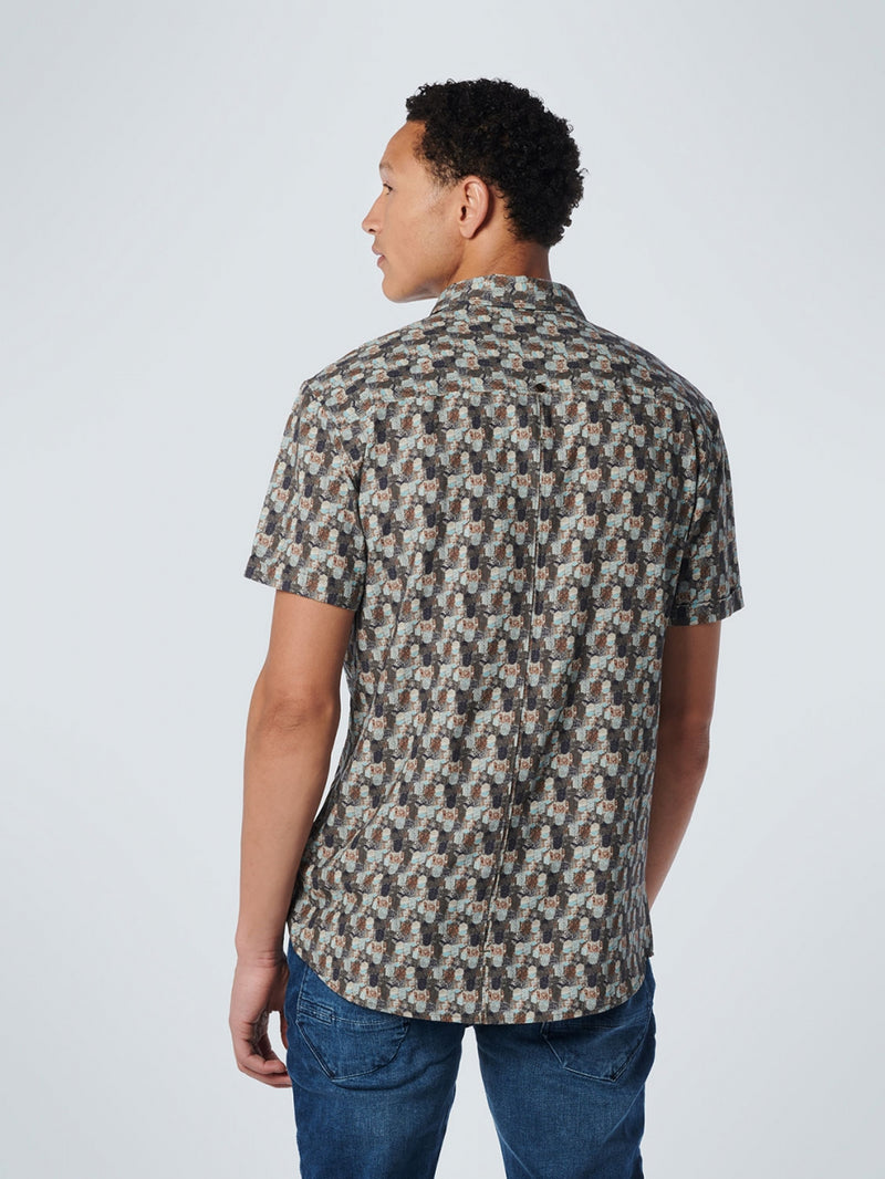 Shirt Short Sleeve Allover Printed | Light Aqua