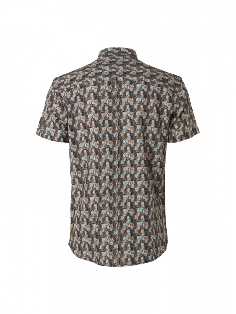 Shirt Short Sleeve Allover Printed | Light Aqua