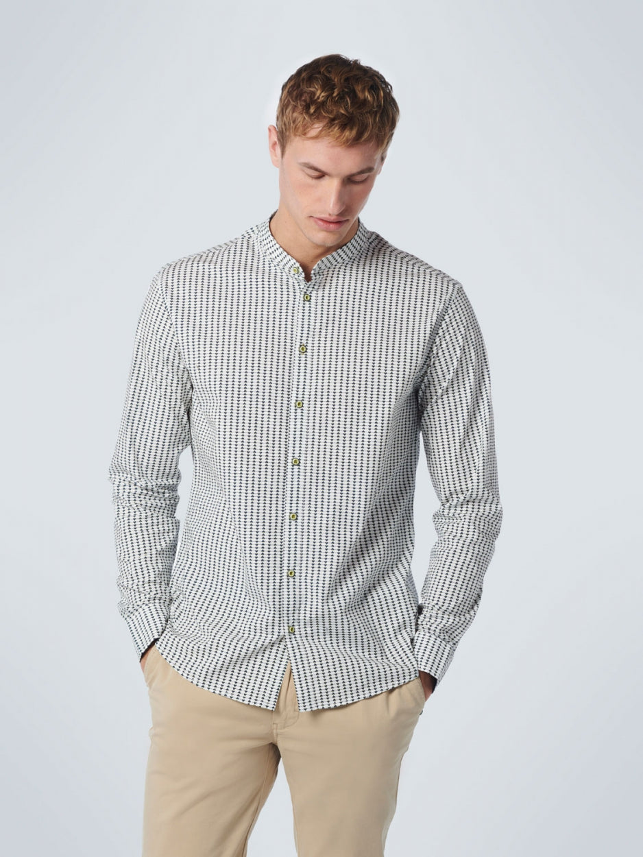 Shirt Granddad Allover Printed Stretch | Light Green