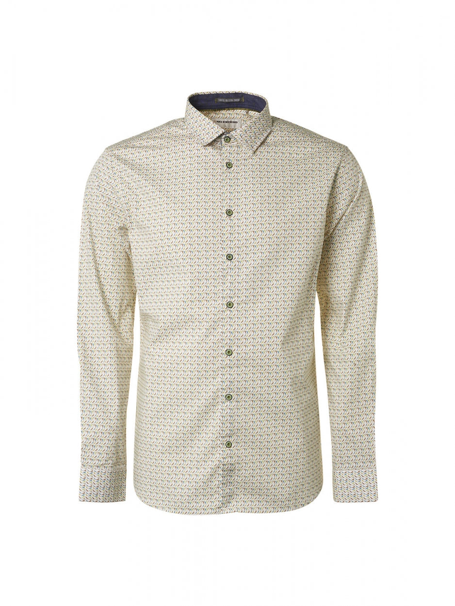 Shirt Allover Printed Stretch | Light Green