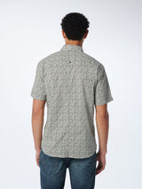 Shirt Short Sleeve Allover Printed Stretch | Light Aqua