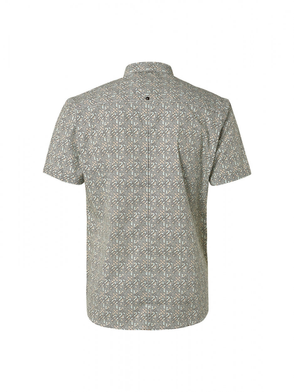 Shirt Short Sleeve Allover Printed Stretch | Light Aqua