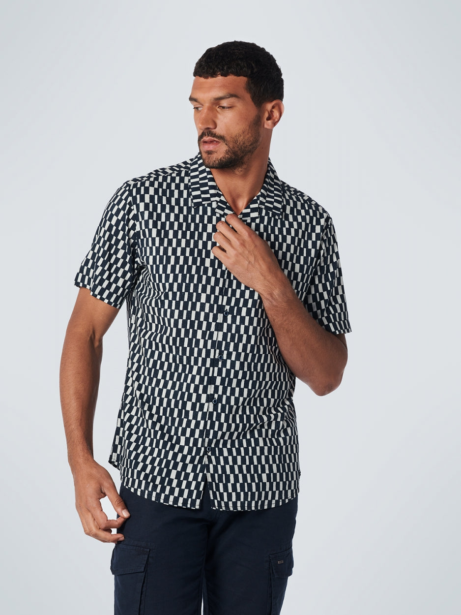 Shirt Short Sleeve Resort Collar Allover Printed | Night